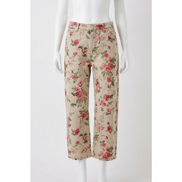 FREE PEOPLE Pants - NEW FREE PEOPLE deep trance printed pant in beige